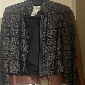 Saks Fifth Avenue Black Embroidered Blazer
